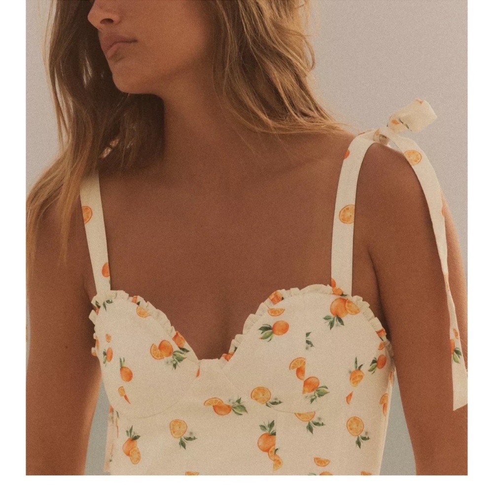 ORANGE PRINT POPLIN DRESS - Picture 5 of 13